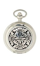 Scottish Four Thistle Contemporary Quartz Half Hunter Fob Pocket Watch PW109Q