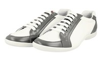 Prada Leder Linea Rossa Offshore Sneaker - 4E2439 - Weiss Grau Neu - 9,5 43,5