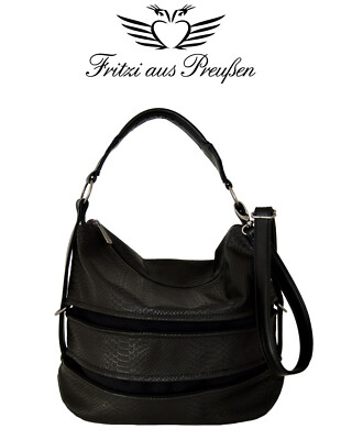 FRITZI AUS PREUßEN Schultertasche Shopper Hobo Handtasche RIVERSIDE Schwarz