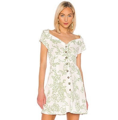 $128 NWT Free People Womens a Thing Called Love Boho Linen Ivory Mini Dress  6 | eBay
