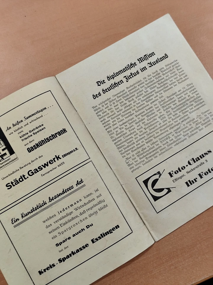 Sarrasani-Programm Esslinger Zirkusfestspiele 1939 Werbung Zirkus Cirkus K54 - Bild 2 von 4