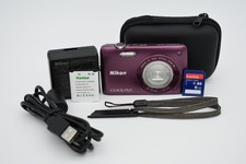 Nikon COOLPIX S4300 Plum Compact Digital Camera 16MP 6x Zoom - Bundle Tested