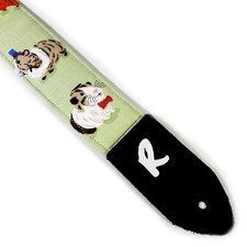 Dapper Guinea Pig Guitar Strap -Top Hat Guinea Pigs with Bow Tie