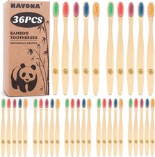 36 PCS Bamboo Toothbrushes, Kids Aged 7 Toothbrush Pack, Eco-Friendly Natural