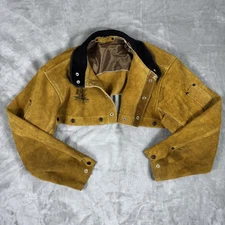 Black Stallion XL Welding Jacket Genuine Cowhide Leather Workwear Snap Sleeve