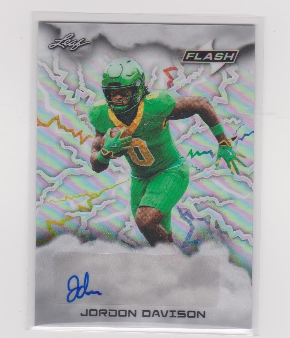 2025 Leaf Eclectic Silver Flash Jordon Davison 1/1 Auto Autograph Oregon Ducks