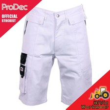 Image of ProDec Painters Shorts Decorator Work Cargo Pockets Combat Stain Resistant White