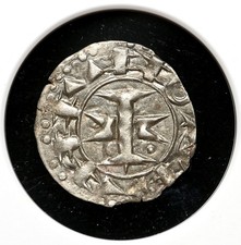 FRANCE, Languedoc, Comté de Melgueil. Silver Denier, 1100-1300, NGC AU58