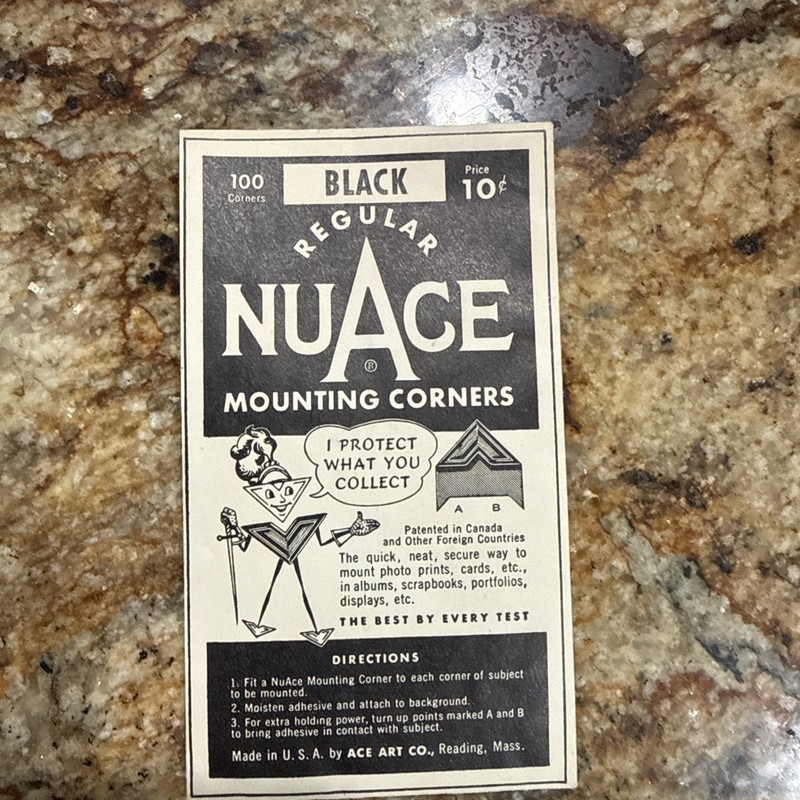 Vintage NuACE Mounting Corners Black New