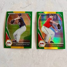 Lot 2x Ole Miss Rebels Green Yellow Prizm DP Cards Gunnar Hoglund Doug Nikhazy