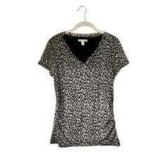 Dana Buchman Leopard Print Blouse: 90s, Y2K