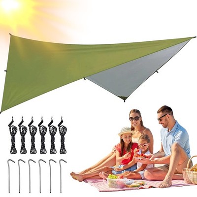 3x3m Outdoor Tarp Zeltplane Wasserdicht 210T Polyester Camping Sonnenschutz