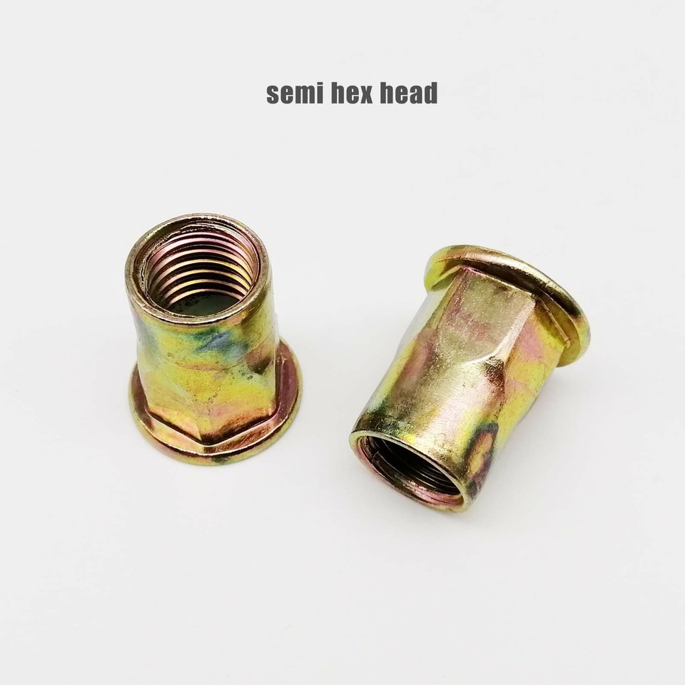 5/20X M4-M12 Carbon Steel Hex Hexagon Head Bind Rivet Nut Insert Rivnut ...