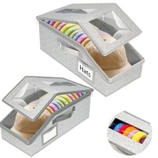 Hat Organizer for Baseball Caps, 2-Pack Clear PVC Window Baseball Cap