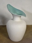 Rare Royal Haeger White And Aqua Jack In Pulpit Vase 10.5"