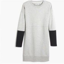 Madewell Jumpstart Long Sleeve Sweatshirt Dress Gray Navy S