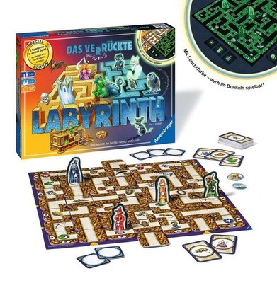 Ravensburger Familienspiel - 266876 Das Verrückte Labyrinth Glow in the Dark