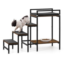 Pet Window Perch with Stairs, Dog Bunk Beds with Stairs, 4 Steps Dog Stairs f...