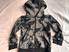 Under Armour Boys Gray Camo Sherpa-Lined Hoodie YSM Full-Zip