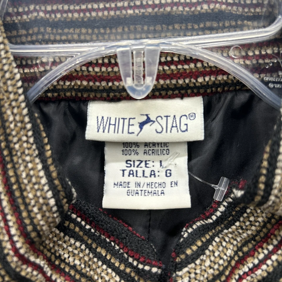 Chaqueta para mujer White Stag talla grande a rayas negra roja beige Foto 4 de 4