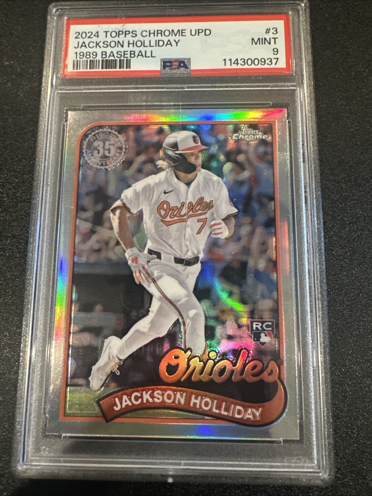 2024 Topps Chrome Update Jackson Holliday 1989 RC #89CU-3 Orioles PSA 9