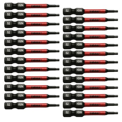 TMAX 25pc Hex Head Allen Wrench Screwdriver Insert Bit H5/64 '', 1/4 '' Hex-Shank