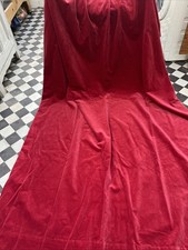 Red Cotton Velvet Curtain, Single,  45"W x 71" L - excellent condition
