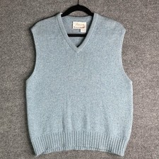 Vintage Jantzen Scotch Tumbler Vest Mens Acrylic Golf Grandpa Size Large Blue