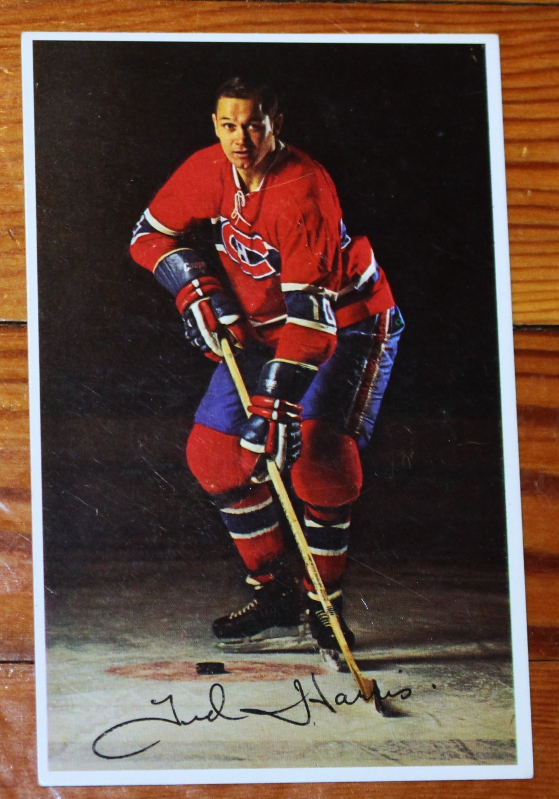 Tough 1969 Ted Harris Montreal Canadiens Team Issued Postcard!