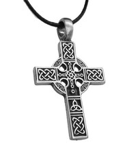 Pagan Pewter Celtic Irish High Cross Pendant Necklace