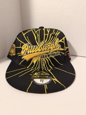 Pittsburgh Crawfords Size 7 1/4 Fitted Hat Cap Black Yellow Negro League HGC