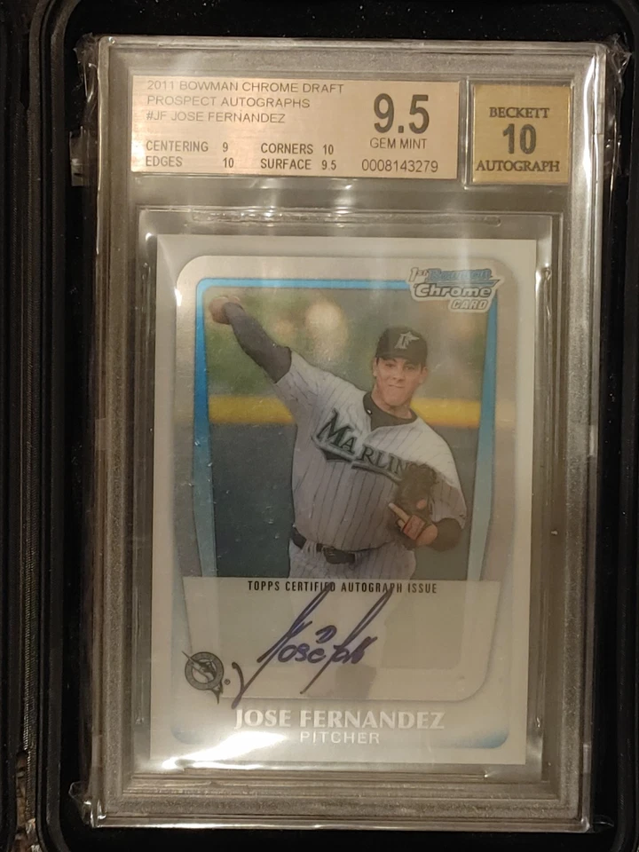 Beckett Grado 2011 Bowman cromo draft jose fernandez auto novato radiocontrol BGS 9,5 10 Foto 2 de 4