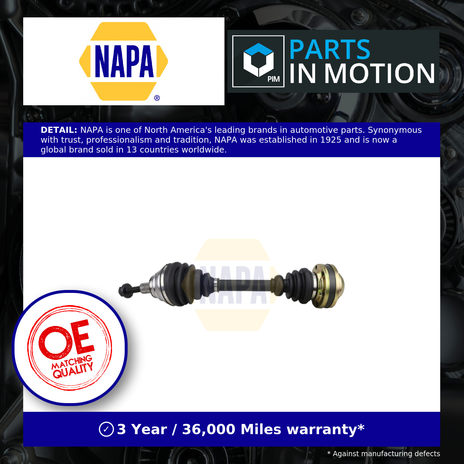 Drive Shaft Front Left NDS1176L NAPA Driveshaft 1K0407271BJ 3C0407451FX Quality - Image 4