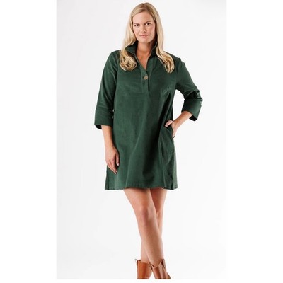 Smith and Quinn Sophia Vine Dress Size Small Green Corduroy