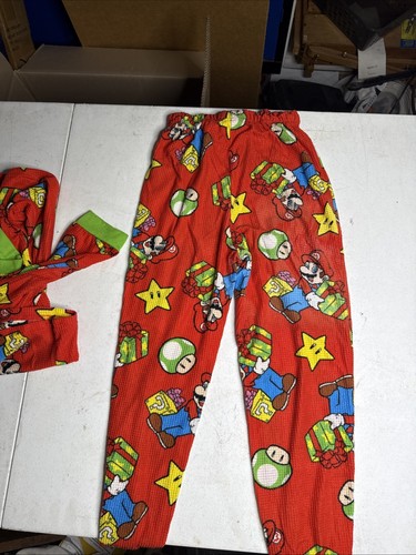 Super Mario Bros Boys Pajamas Size 8 Flame Resistance - Picture 3 of 3