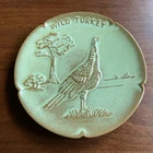 FRANKOMA Art Pottery Prairie Green Vintage Wildlife Plate WILD TURKEY 1978