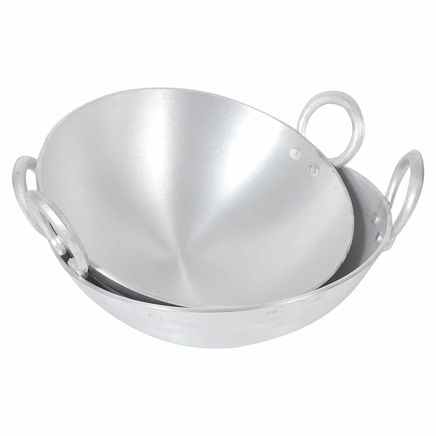 Aluminium Kadhai Wok with Handle Pack of 2 Pieces (Size:2.5 litres & 4 litres)