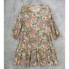 Natural Life Dress Womens Medium Floral Tiered Boho Button Feminine Romantic