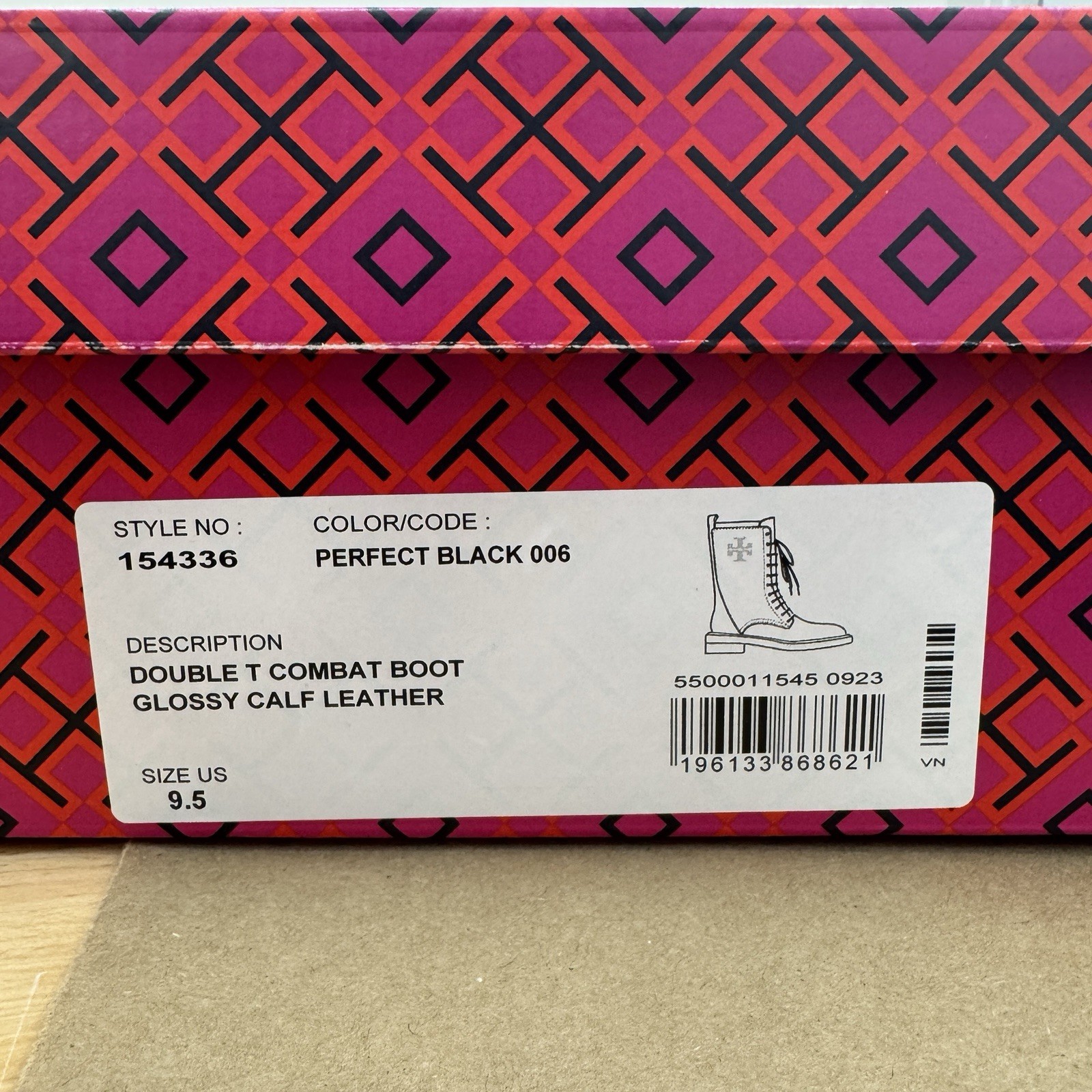 Tory Burch Double T Combat Boots size 9.5 Perfect Black Glossy Calf Leather thumbnail 15