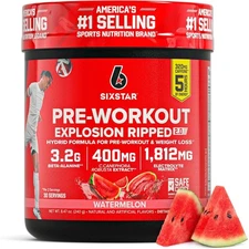 Six Star Pre-Workout Explosion, Watermelon (30 Servings) - Preworkout Energy Pow