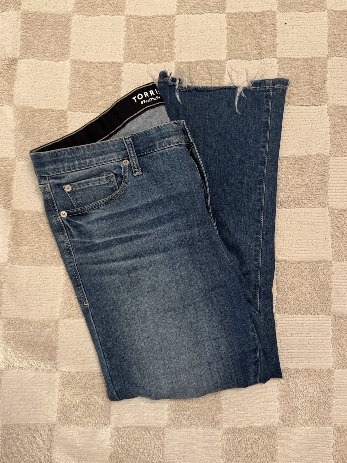 Torrid Sky High Kick Boot Distressed Denim Jeans (Size 14)