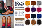 Waxed Cotton Thin Round Shoelaces Wax Cord Laces For Oxfords Derby Brogues Shoes