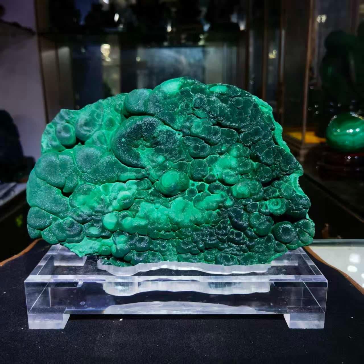11.55LB Natural Malachite Quartz Mineral Specimen Crystal Reiki Healing + Stand