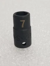 S-K 31047 Impact Socket 1/4"-Drive 6 Point Laser Etched Size-7mm Made in USA