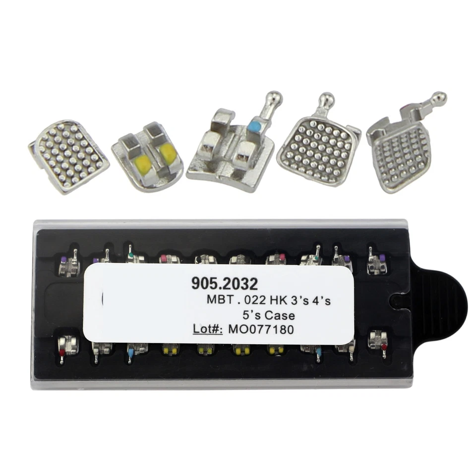 MIM MINI Orthodontic Brackets Dental MBT Roth 022 345w/h Hooks OC Metal Braces - Image 4 of 4