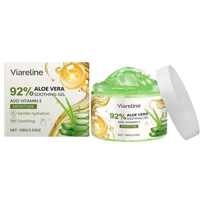 Viareline 92% Aloe Vera Smoothing Gel Highly Hydrating Repair Damaged Skin D2P3