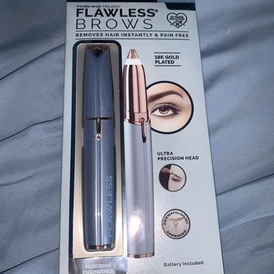 Finishing Touch Flawless Brows Eyebrow Pencil Hair Remover & Trimmer, Blue