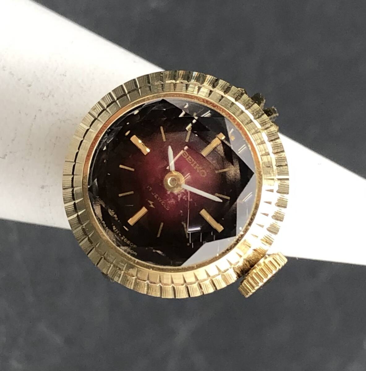 Seiko WH-13755 Gold Ring Mechanical Watch 11-0590 Working-image