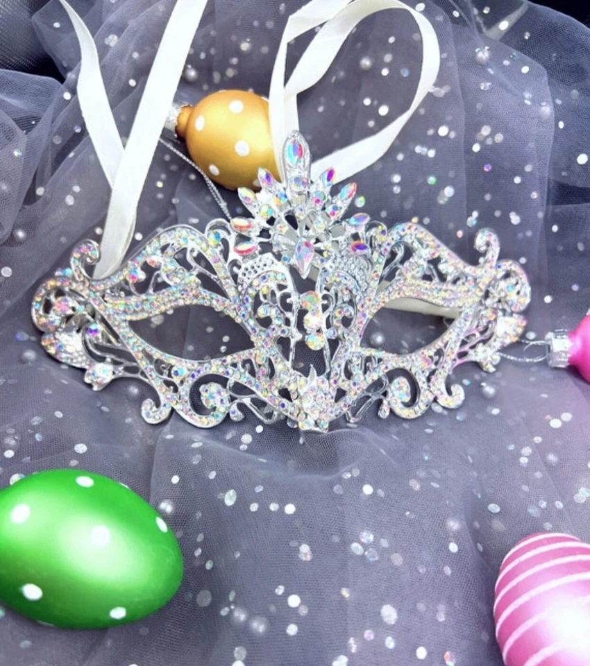 Masquerade Mask for Women, Crystal Mask Rhinestone, Venetian Party, Evening Prom - Image 3 of 3