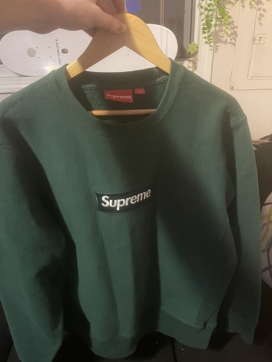 Supreme Box Logo Crewneck XL (FW18) Green | eBay